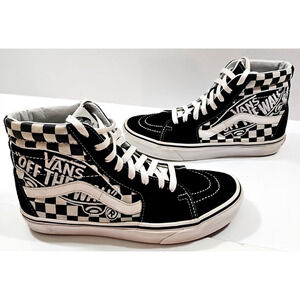 VANS Off The Wall ~Men 6.5 W 8 Unisex ~ Skateboard Black/White Sneakers #500714.